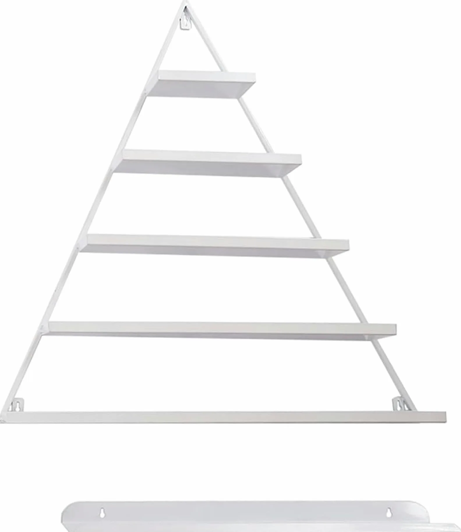 Porta smalti triangolari Bianchi, Porta Cosmetici da Parete, espositore in Metallo per Centri estetici, Centri estetici e casa (Set da 2)