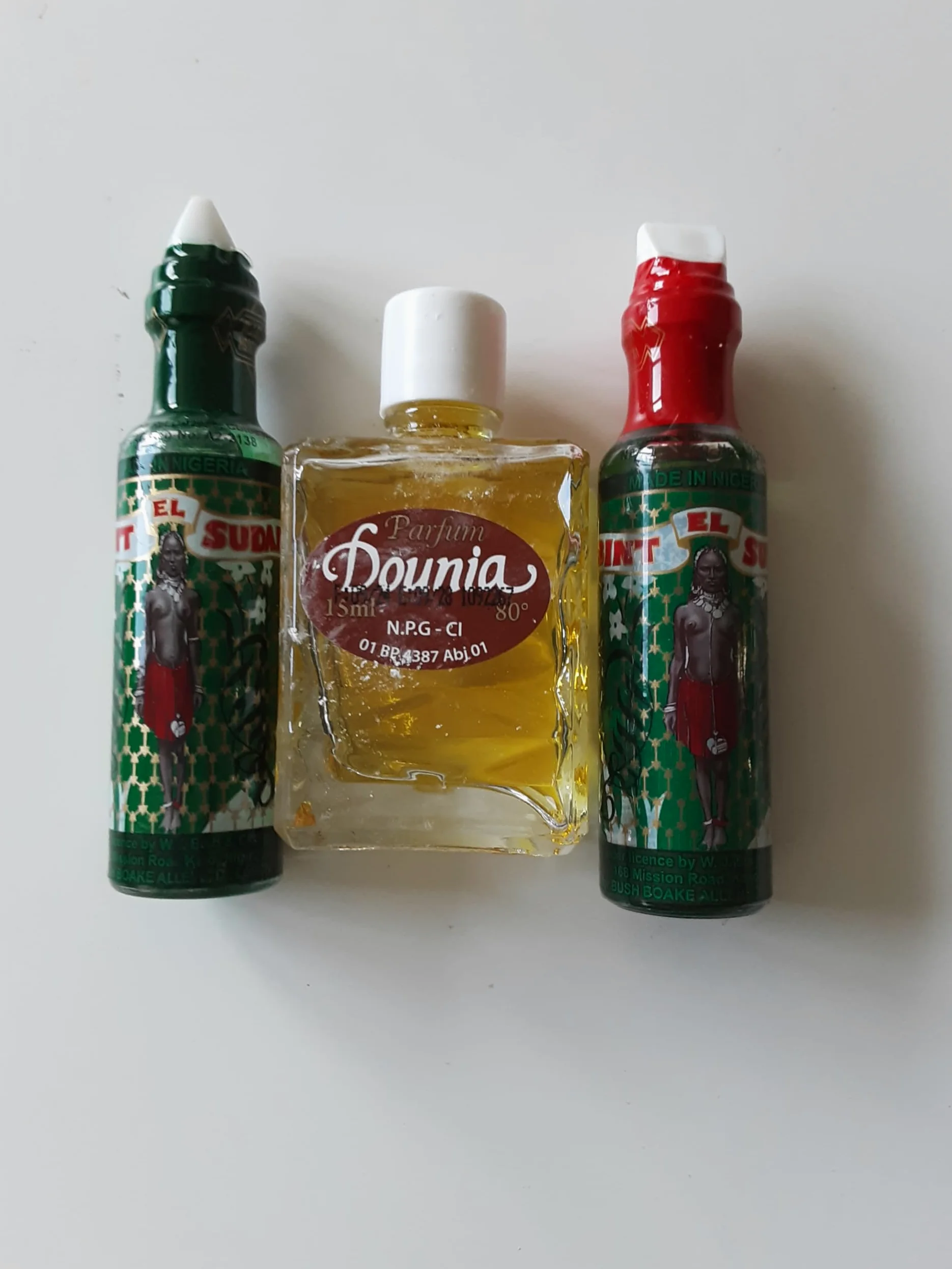 OBBBeauté Duo Profumo Spirituale Bint El Sudan Verde e Rosso 12 ml + 12 ml con Profumo Spirituale Dounia 14 ml, Unisex