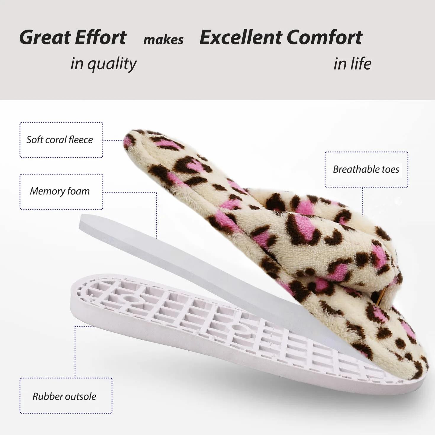 Pantofole da donna in pile corallo infradito da casa
