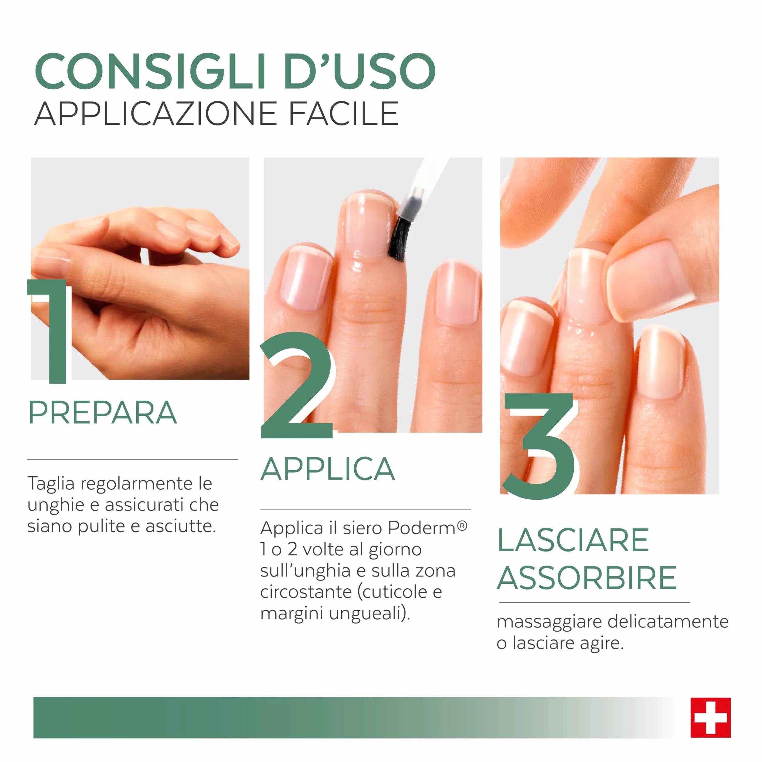 PODERM Trattamento riparatore fortificante rivitalizzante nutriente per unghie spezzate rigate fragili Swiss Made