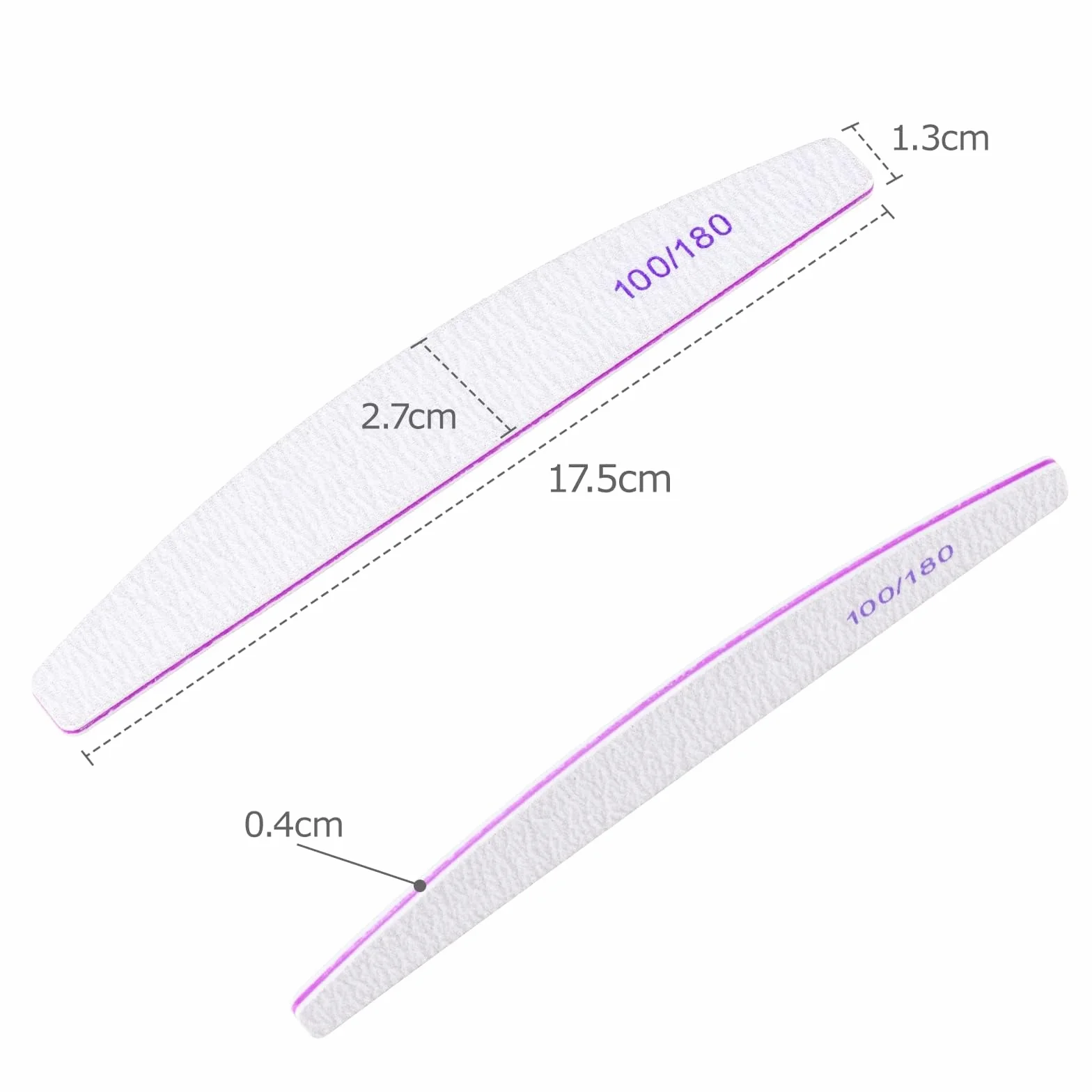 Lima per unghie 20 Pezzi Professionale Doppia Faccia 100/180 Grana Riutilizzabile Gomma Carta Vetro Bianco
