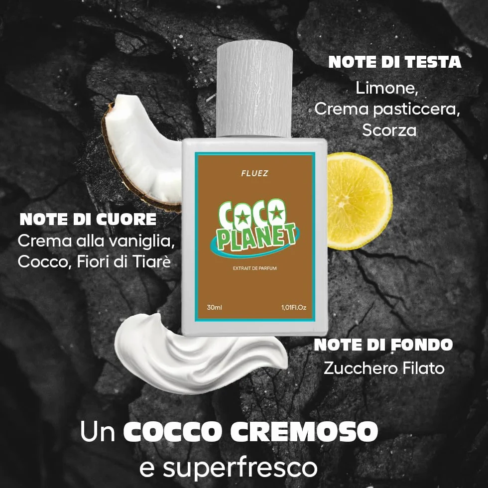 FLUEZ Extrait de Parfum, Collezione Anni '90, 30 ml, Profumo Unisex con Varianti di Fragranze (COCO PLANET)