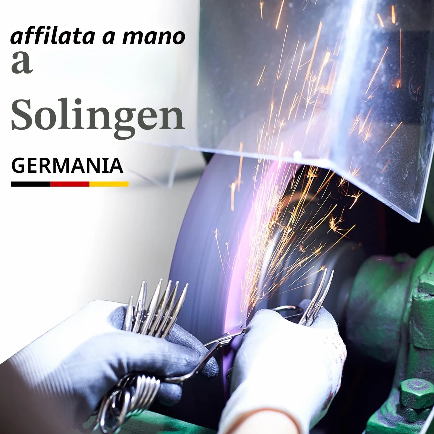 Forbici per unghie Solingen Germania extra affilate taglio curvo custodia mancini