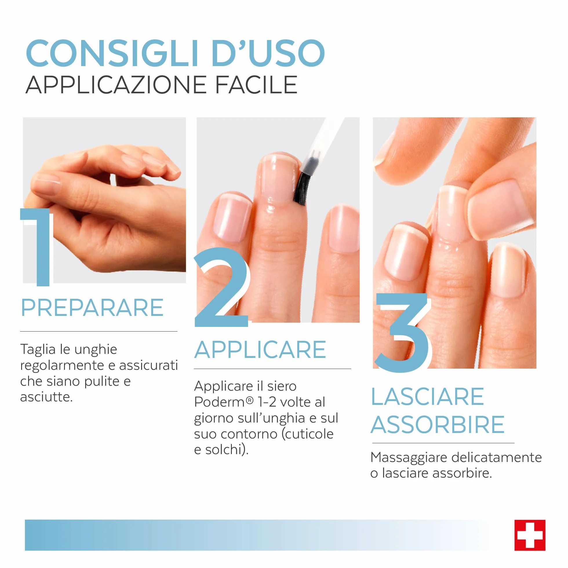 Poderm 5 in 1 Siero Booster Unghie - D-Pantenolo | Trattamento Rinforzante & Crescita per Unghie Fragili - 6 ML | Favorisce Limita la Rottura | 100% Naturale - Sviluppato da un Podologo in Svizzera