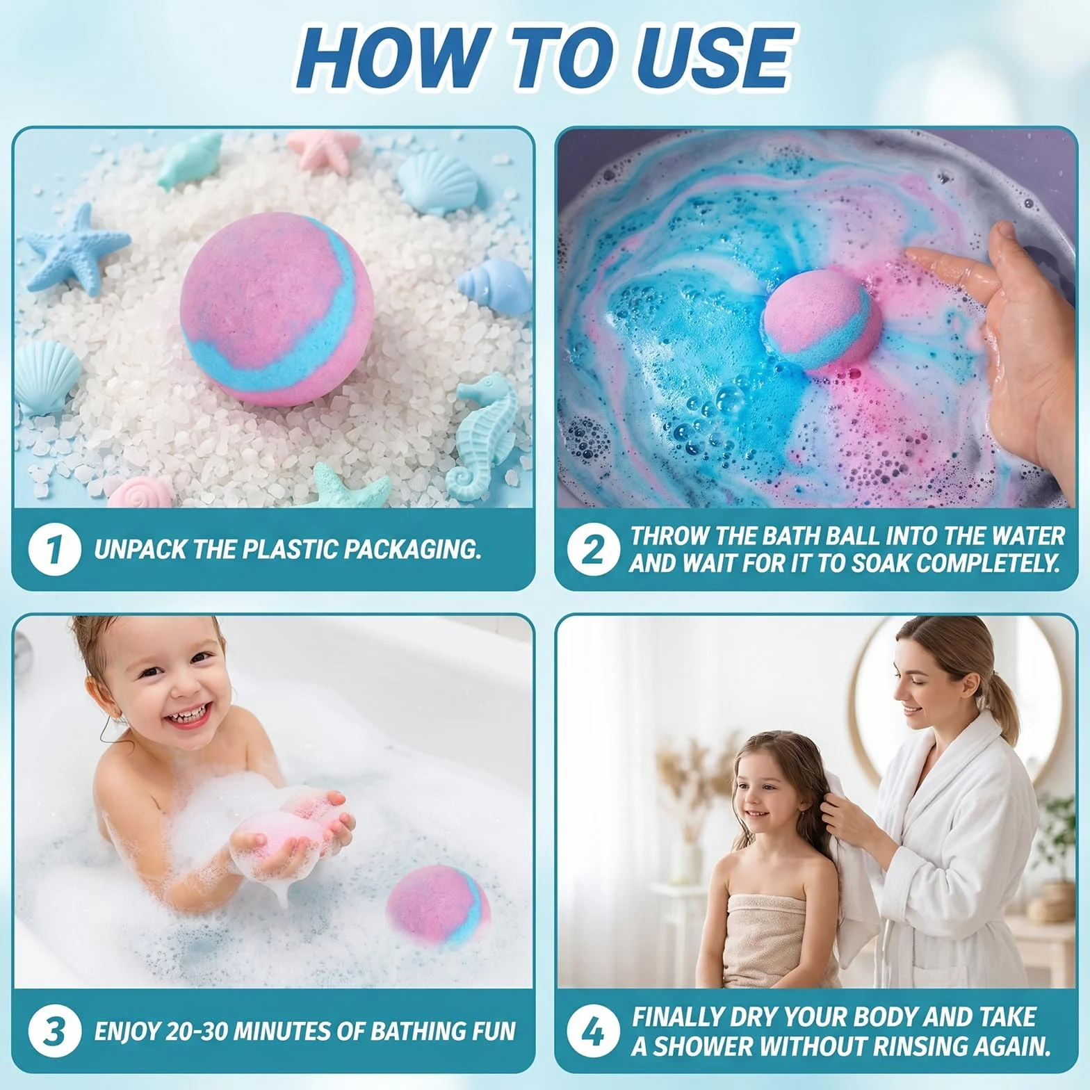12 Pezzi Bombe Da Bagno Con Bolle, Ingredienti Delicat, sali da bagno rilassanti e schiuma,giocattoli da bagno,Include giocattoli a sorpresa per ragazze e ragazzi per Natale