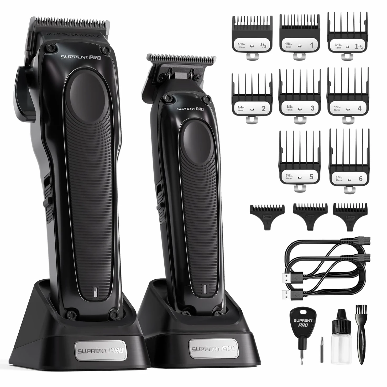 SUPRENT PRO Tagliacapelli Uomo Professionale, con Lama rivestita in DLC, Tagliacapelli Cordless per Barbiere, Macchina Clipper Tagliacapelli Regalo per Uomini