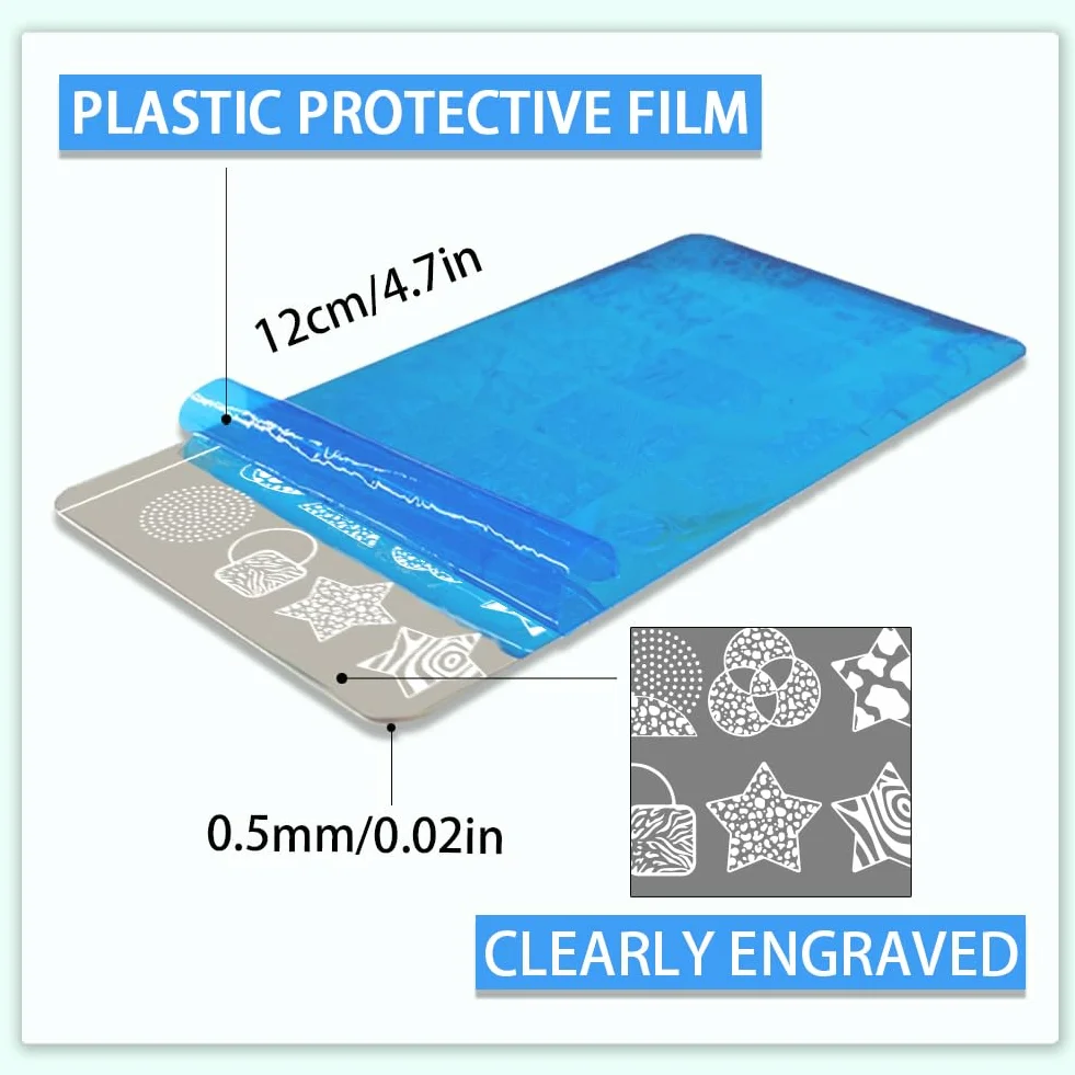 PH PandaHall 6 pz Piastre per Timbri per Unghie con Stampa Leopardata Stamping Nail Art con Texture Ad Albero Stencil per Nail Art Piastra per Immagini per Unghie per Donne Manicure Salone 12x6cm