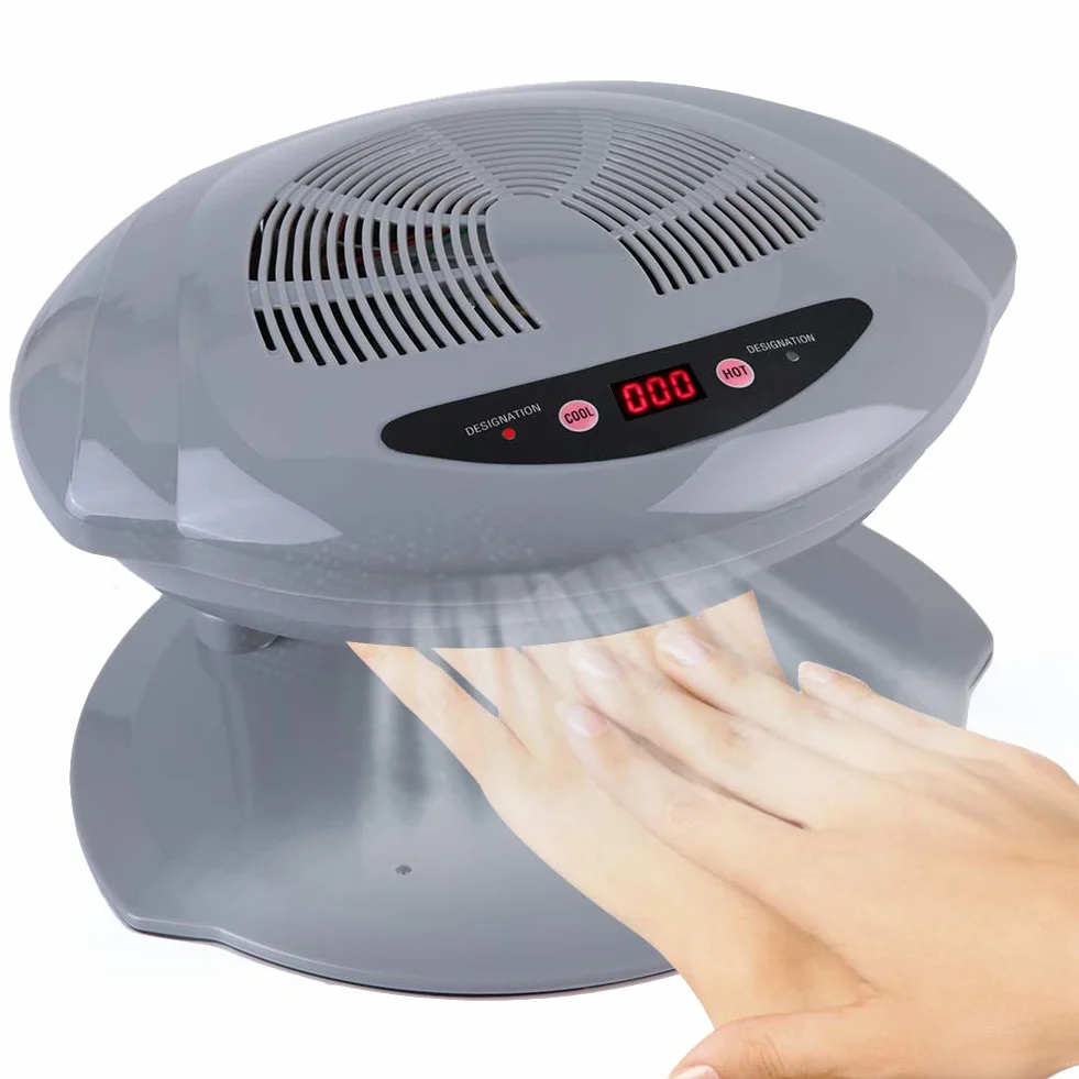 Essiccatore per le unghie, strumento di manicure con sensore di aria calda e fredda per asciugare smalto per ventole per Salon e Home(EU-Silver)
