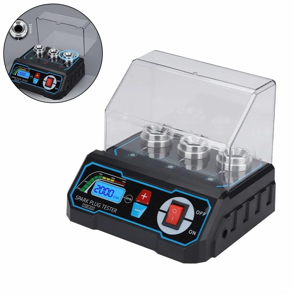 Rilevatore di scintille regolabile 12 V per tester bobina di accensione motore automobilistico 3 fori