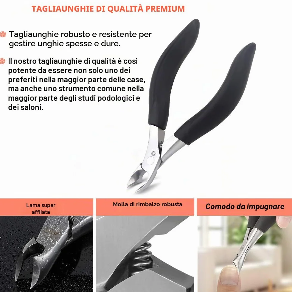 BEZOX Tronchesino Tagliaunghie di Precisione per Piedi Unghie Spesse Incarnite con Custodia