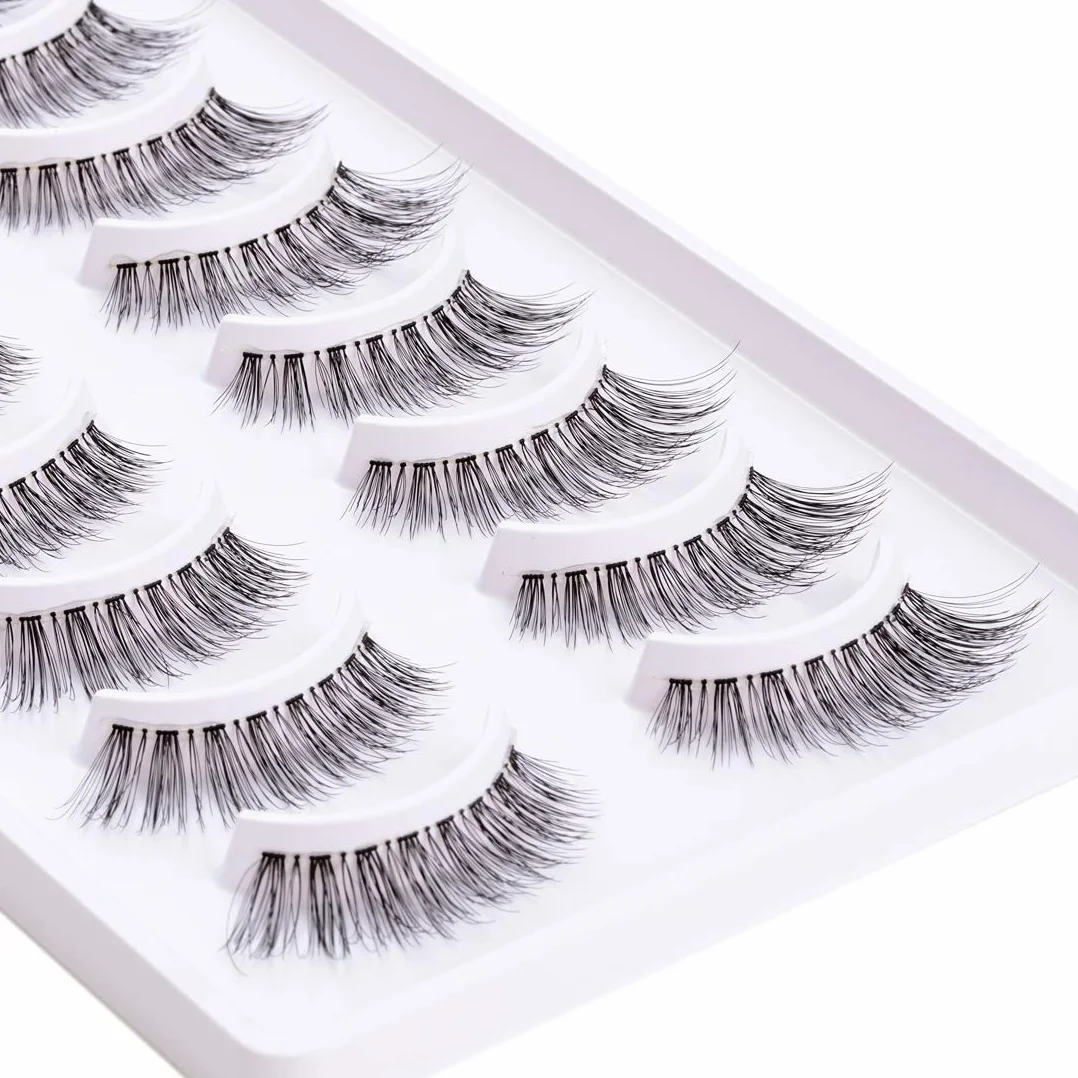Natural 3D Wispies Ciglia Finte Fatte a Mano 10 Paia Corti Morbidi Riutilizzabili