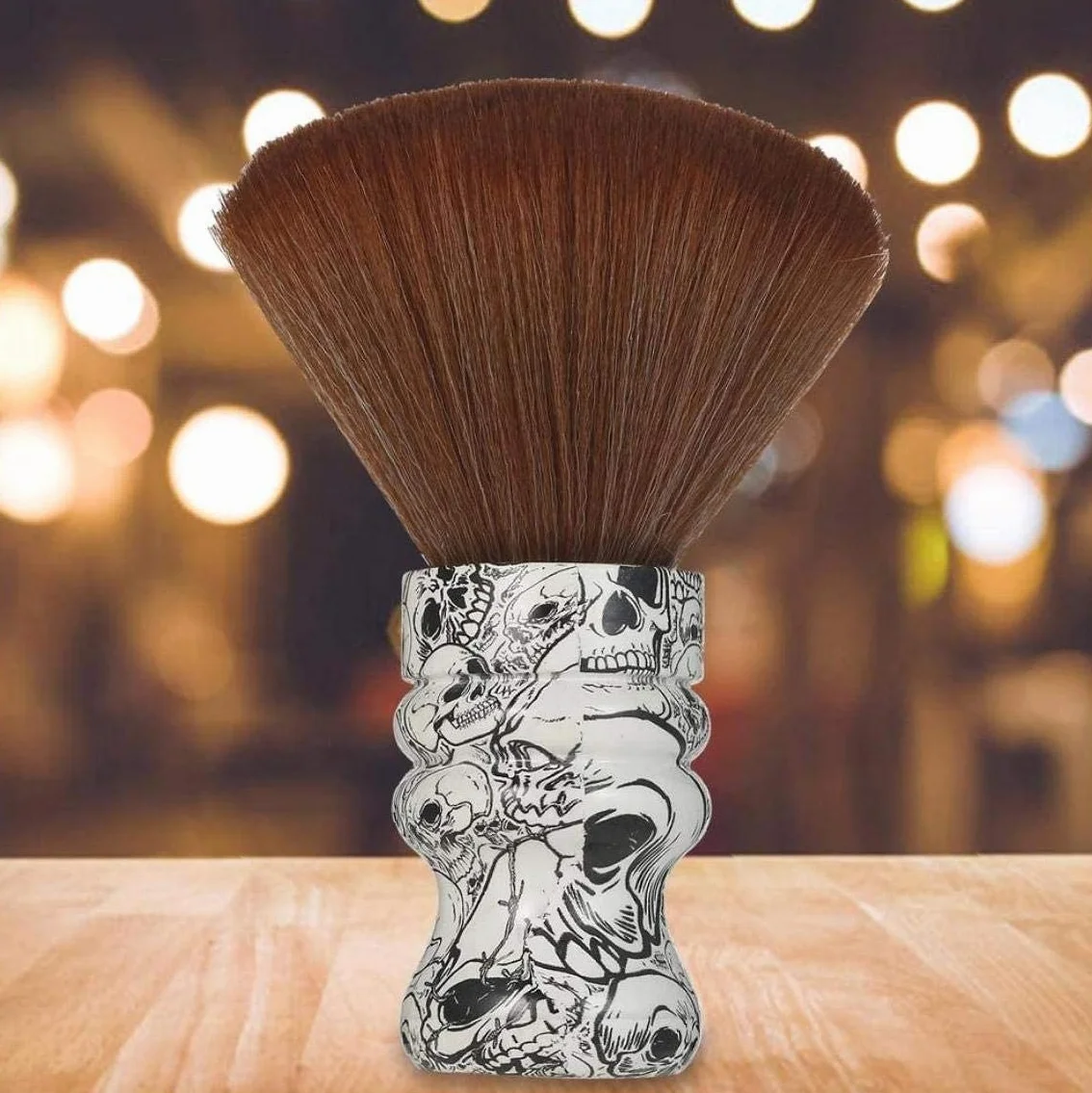 1 pennello da barba morbido per collo e viso, spazzola per la pulizia dei capelli da barbiere con manico