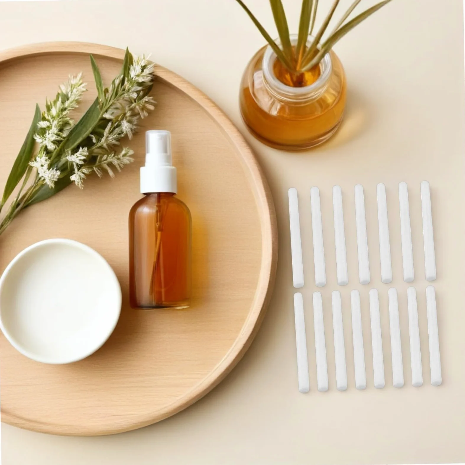 Bastoncini Diffusori di Aromi 15 Pezzi in Cotone Profumato senza Fiamma per Diffusori a Bastoncini, Assorbimento Oli Essenziali per Aromaterapia in Casa e Ufficio