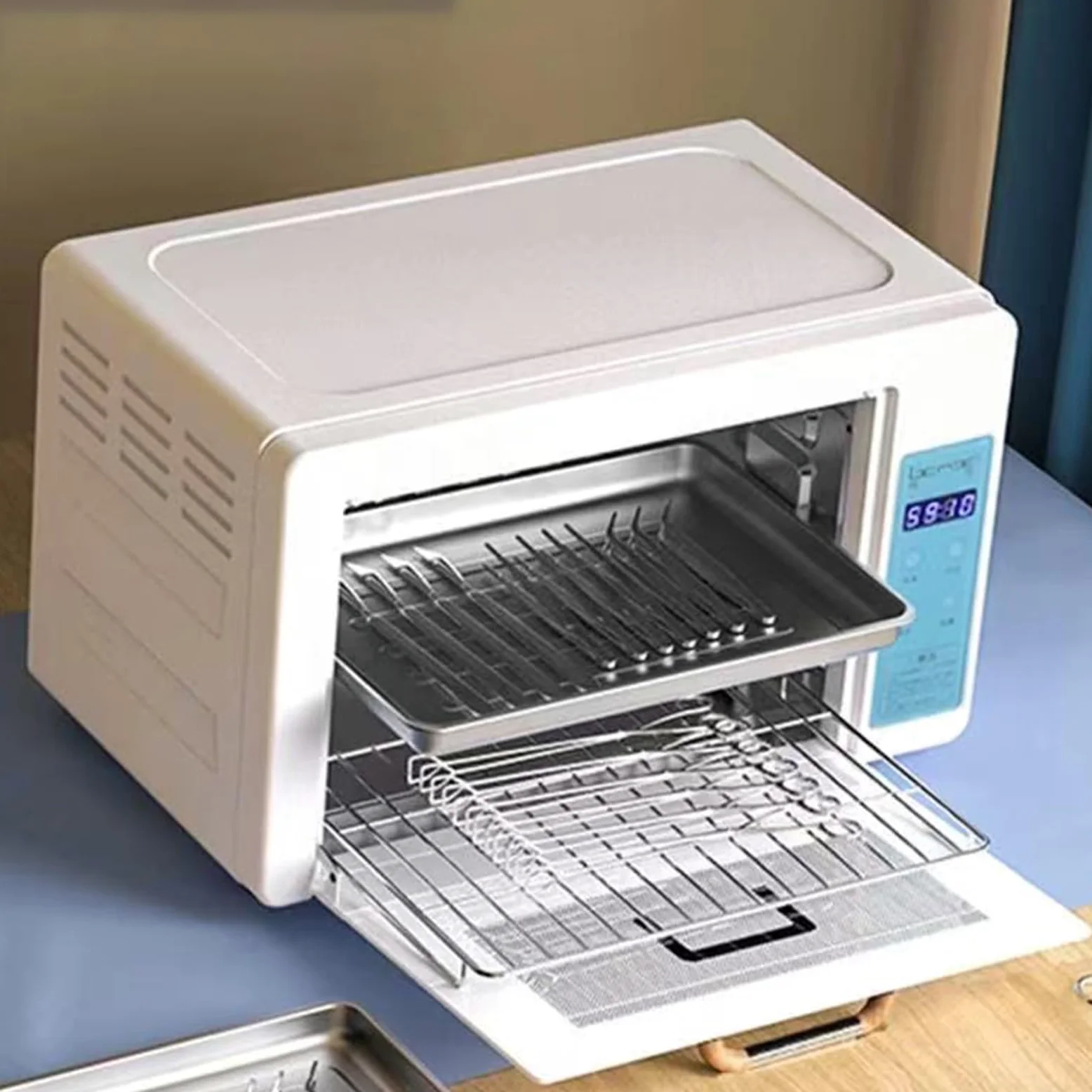 Sterilizzatore UV 24L ad alta capacità per la disinfezione, vassoio a 2 livelli, pulizia a 360° per strumenti per unghie, manicure, barbieri, spa, uso domestico, armadio per le pulizie