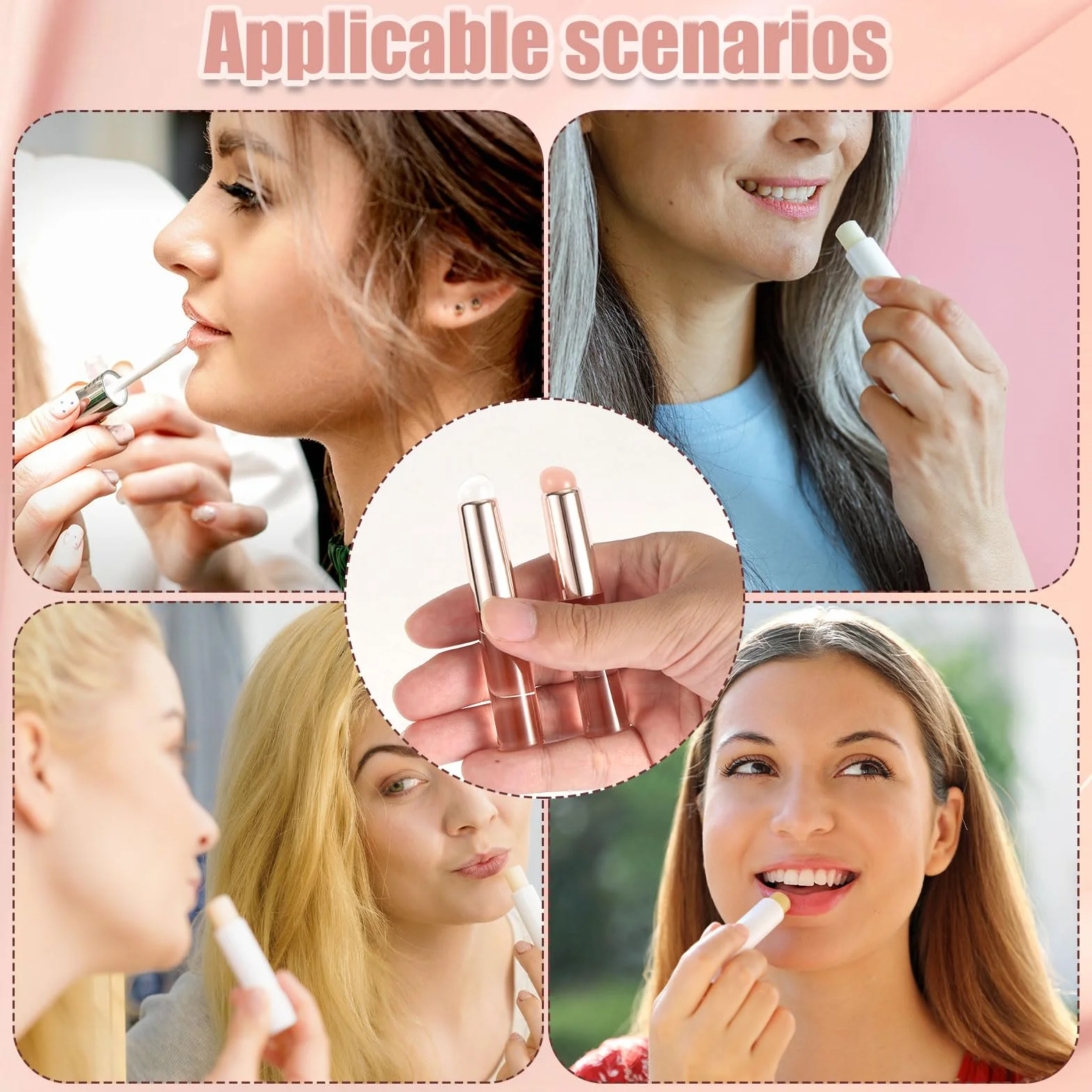 2 Pezzi Pennello per Labbra in Silicone, Applicatore Maschera Labbra con Cappuccio Multifunzionale Pennello Trucco per Rossetti Lucidalabbra Balsamo Labbra Correttore e Nail