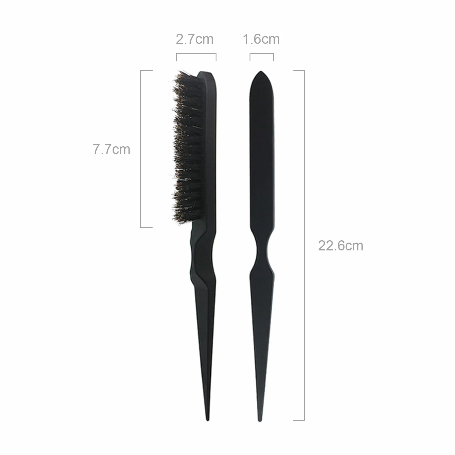 Spazzola per Slip Back Capelli Nera, Pettinatura a Pettine in Plastica Lunga e Corta per Parrucchieri