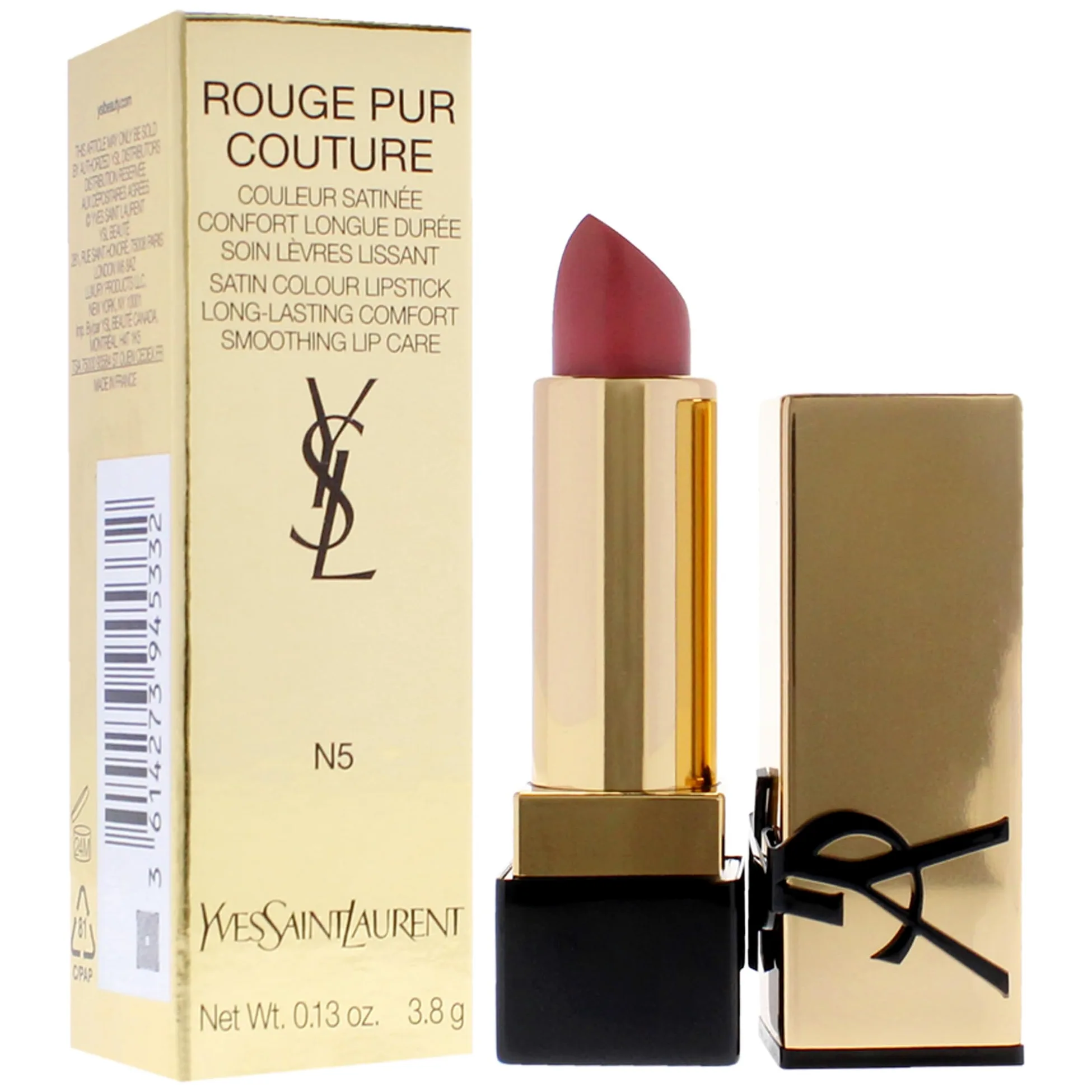 Rosso Puro Couture Satin Lipstick - N5 Tribute Nude by Yves Saint Laurent for Women - Rossetto da 0,13 oz
