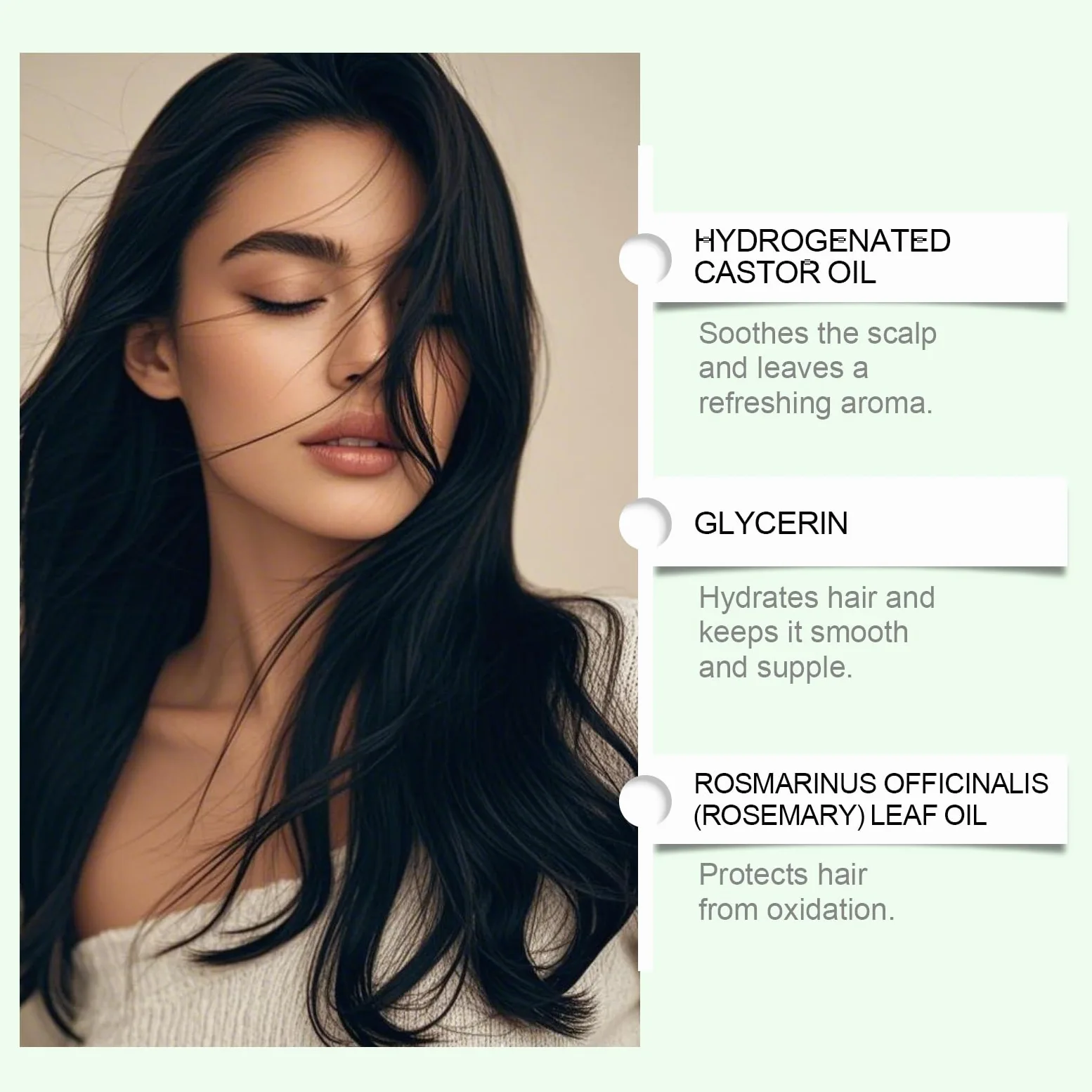 Olio per capelli multiuso al rosmarino, formula leggera non grassa, nutrimento notturno, formula sicura per tutti i tipi di capelli, cura di sé semplificata (6pcs)