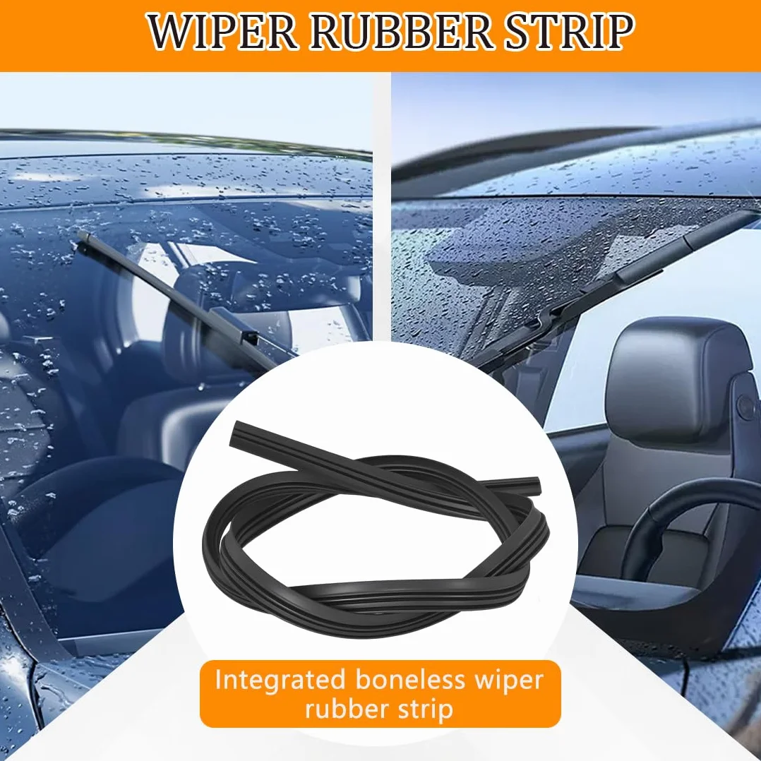 Gomma Tergicristalli Auto 4 Pezzi, Strisce Gomma Ricambio Universale, Compatibile con Tutti i Tergicristalli (Nero)