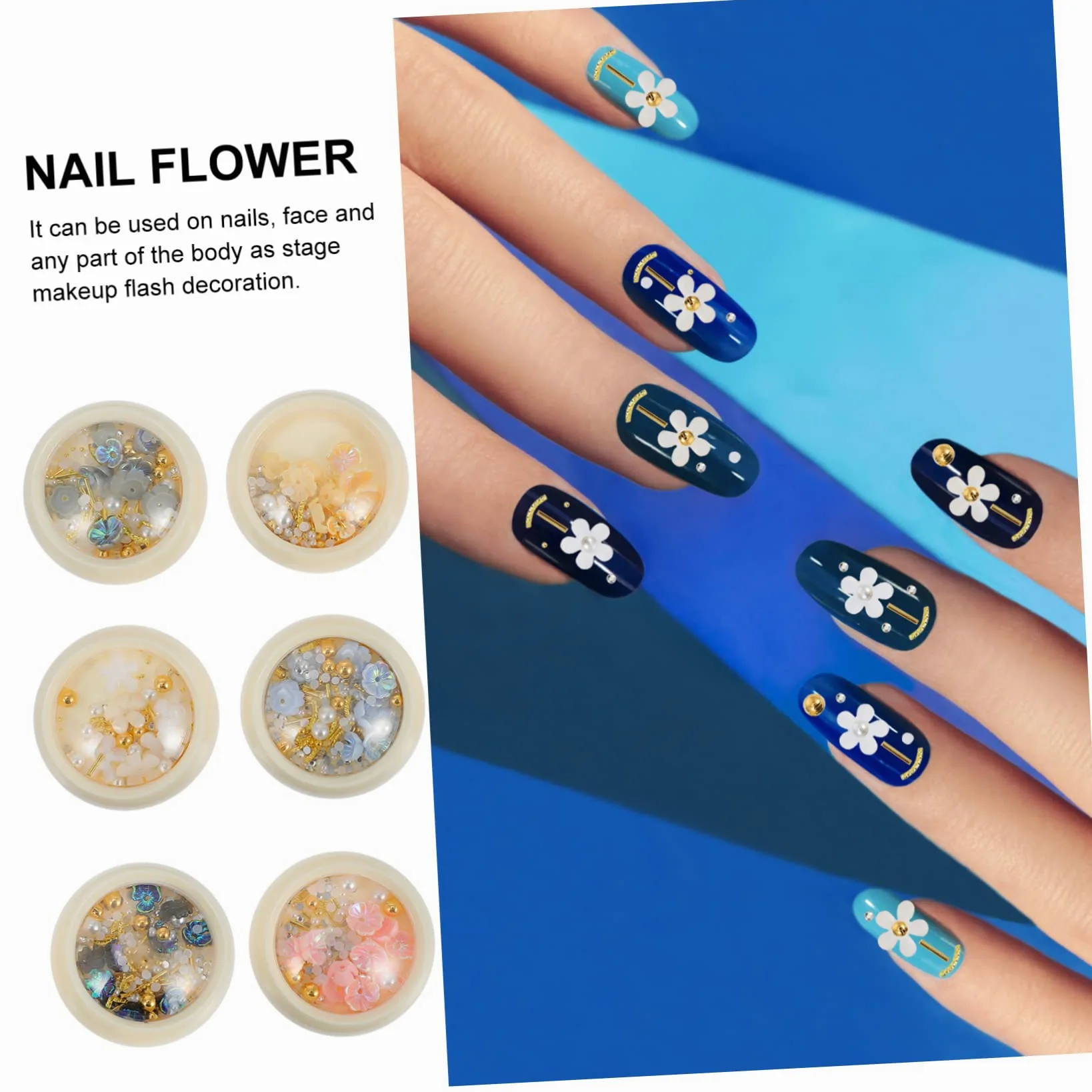 2 Set Decorazioni Per Unghie Resina Charm Per Nail Art Per Manicure E Decorazioni Te Per Casa E Salone 6 Scatole*2