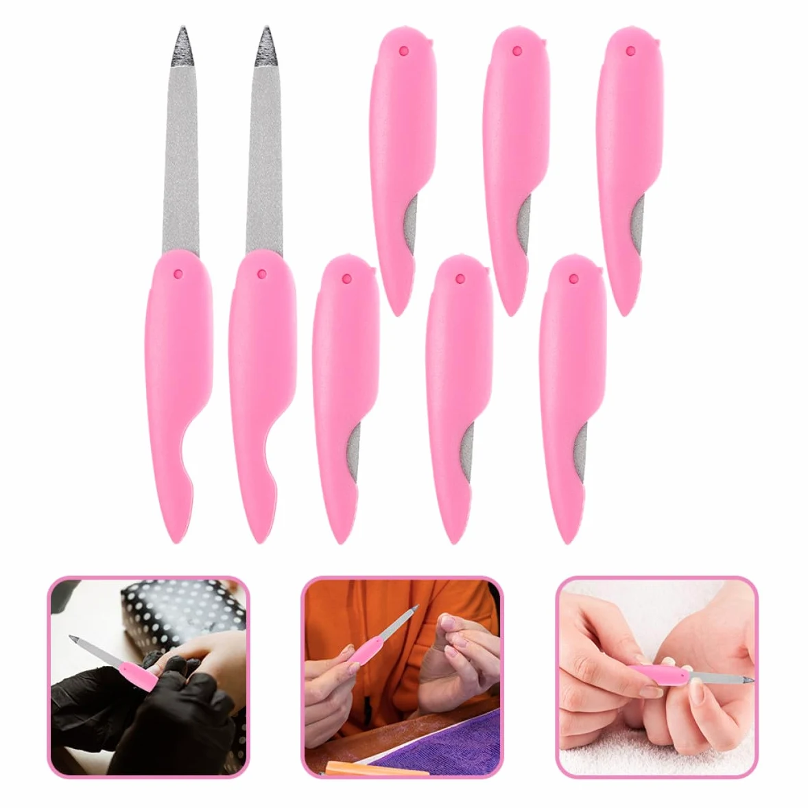 Lima per Unghie Pieghevole 8 Lime per Manicure e Pedicure Doppia Faccia e Lavabile Accessori per Nail Art Piccola Lima Portatile in Metallo