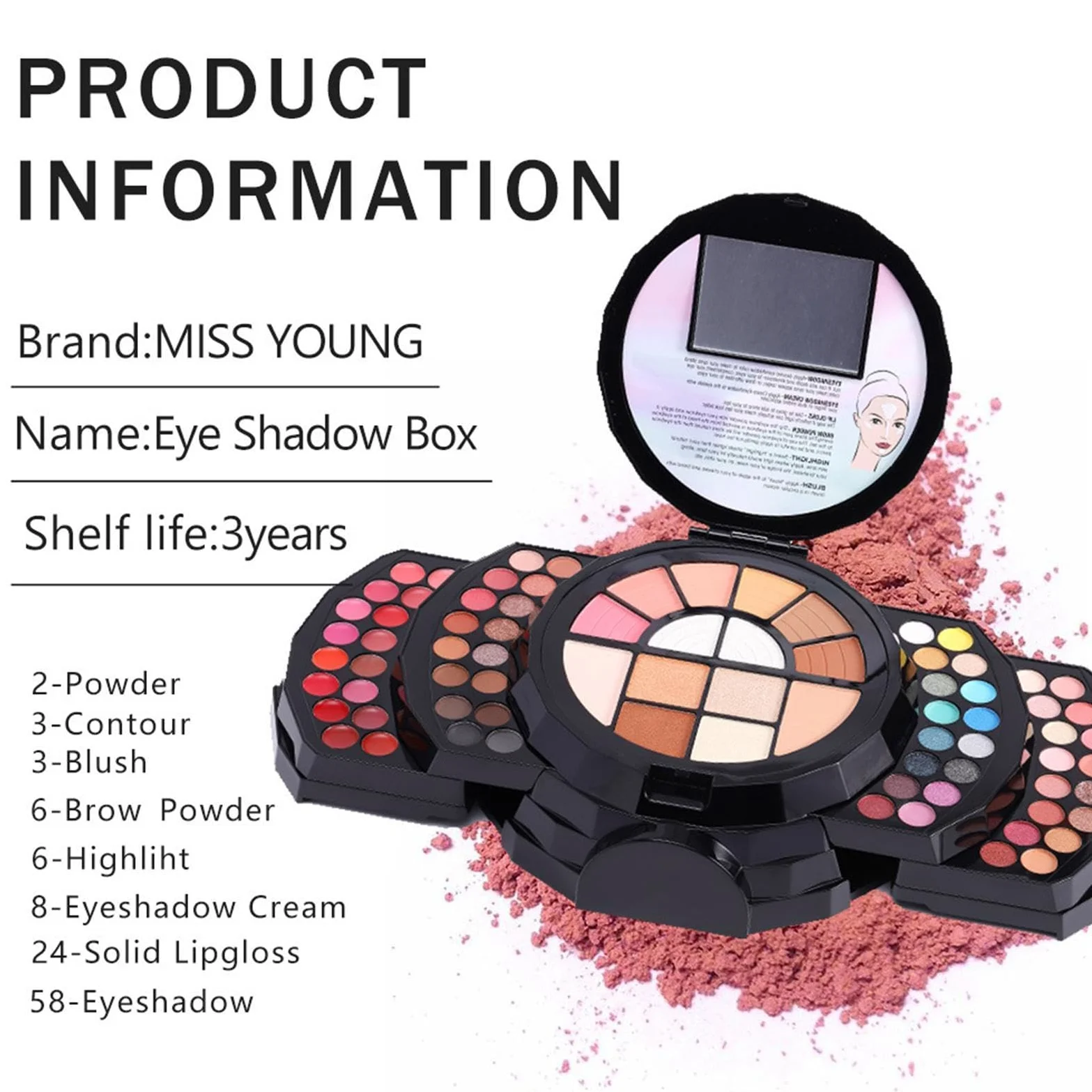 Palette Trucco 110 Colori Altamente Pigmentato Lunga Durata Sfumabile | Kit Trucco Donna Include specchio