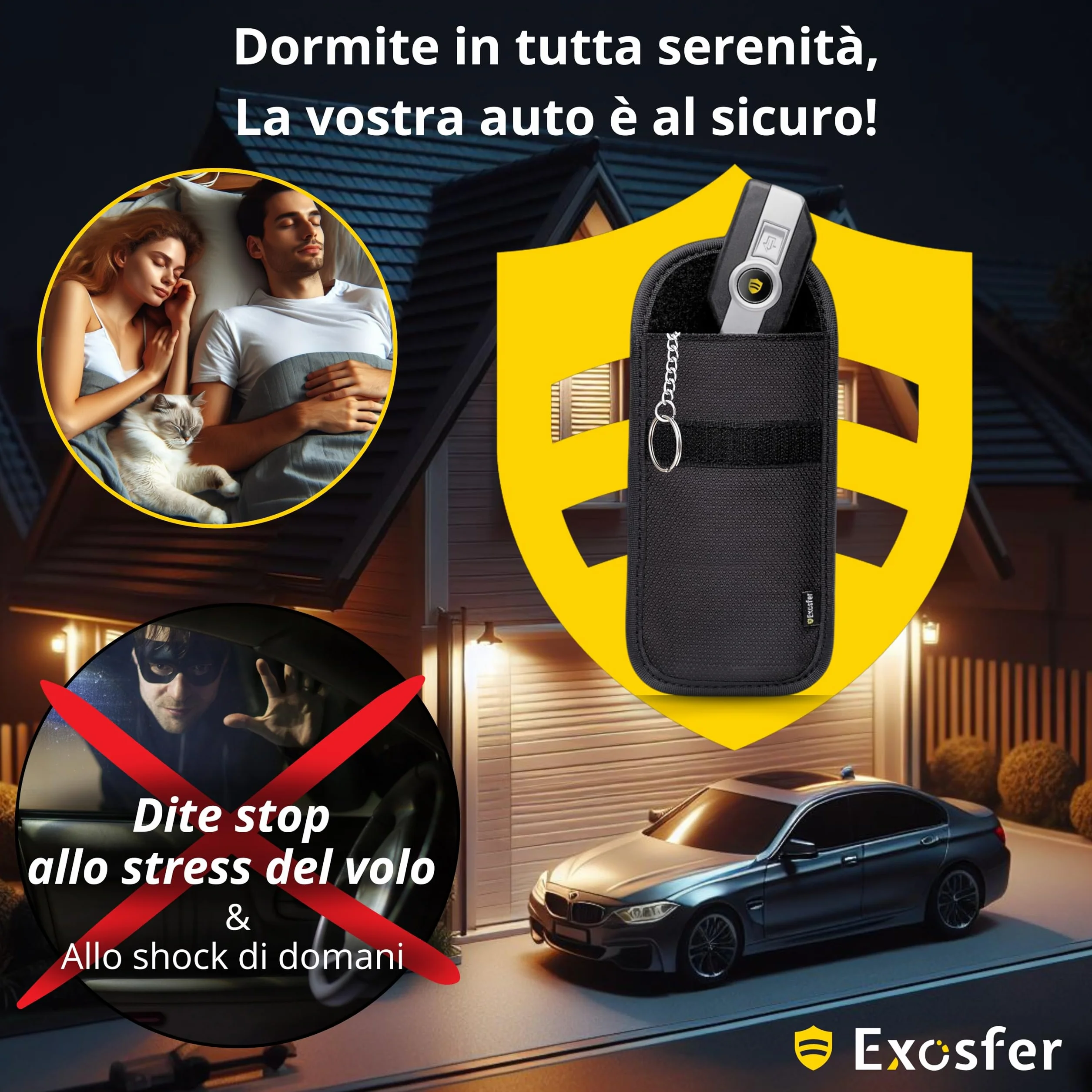 Custodia Schermata Chiave Keyless Ripstop Medium Gabbia Faraday Antifurto Auto Blocco Segnale RFID