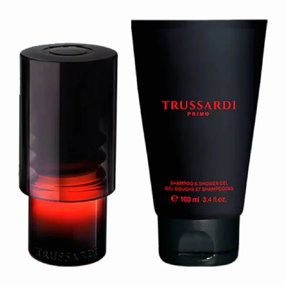 Trussardi Primo – Confezione Regalo per Lui: Profumo Eau de Parfum 100 ml + Shampoo Shower Gel 100ml + Beauty Case Uomo