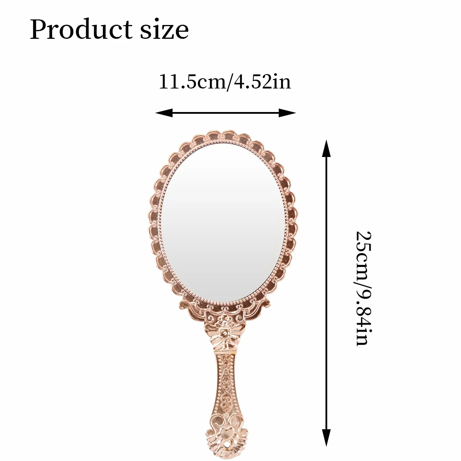 Specchio tascabile vintage, specchio da viaggio, specchio da viaggio, specchio vintage per il trucco per ragazze e donne bellezza trucco (oro rosa)