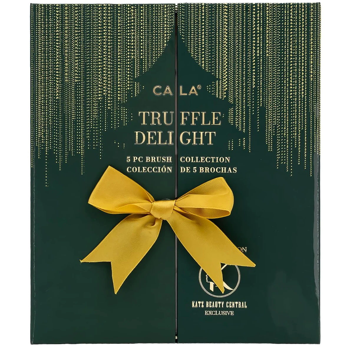 CALA Truffle Delight - Set di 5 pennelli da trucco (Holiday Limited Edition | Pennello per contorno e fard, pennello per sopracciglia a doppia estremità