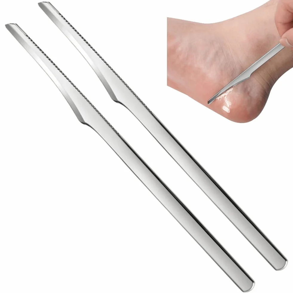 Set di 2 Raschietti per Pedicure Professionali, Set di Coltelli per Unghie, Raschietto per Rimozione della Pelle Morta, per Pelle Secca, Dura E Screpolata