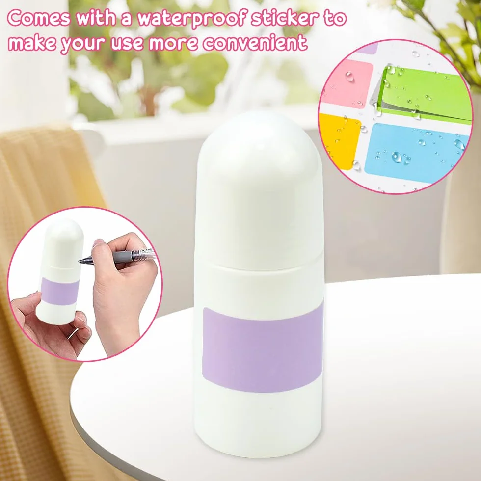 4 Pz Bottiglie a Rullo in Plastica Bottiglie Vuote con Sfera a Rullo da 50ml Contenitori Deodoranti Fai da Te con Sfera a Rullo per Aromaterapia, Profumi, Deodorante e Cosmetici