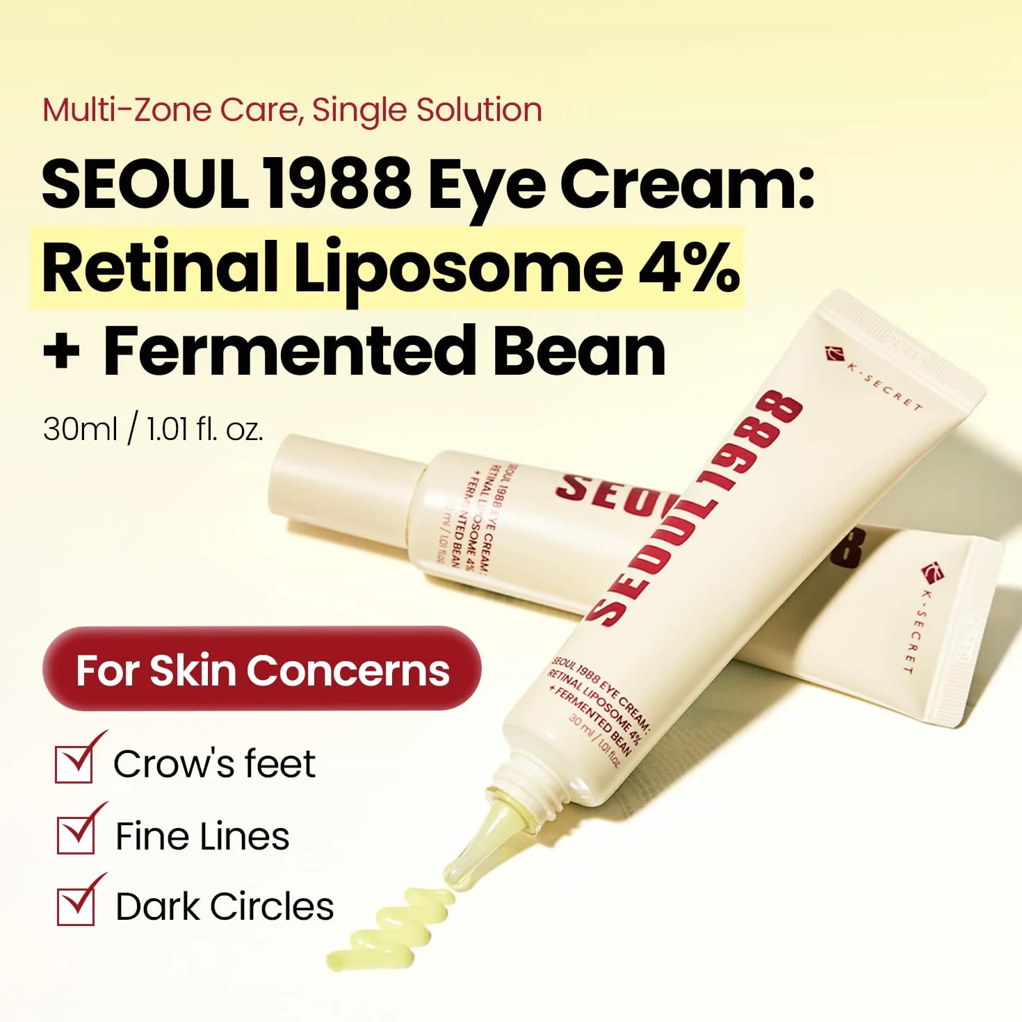 K-SECRET KSECRET Seoul 1988 Crema contorno occhi, liposoma retinico 4%, fagiolo fermentato