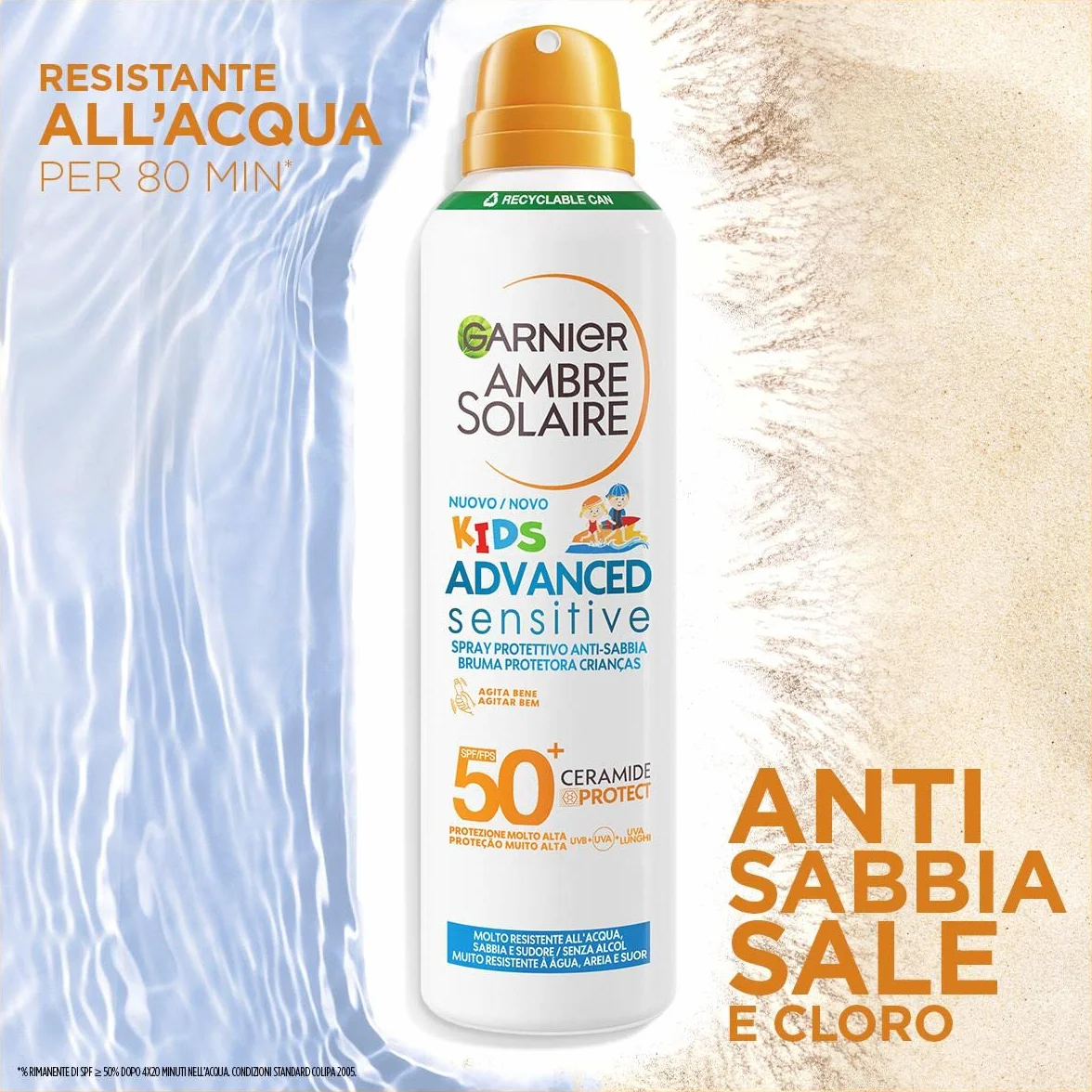Garnier Ambre Solaire Advanced Sensitive Kids Ceramide Protect Spray Aerosol SPF50+ 150 ml