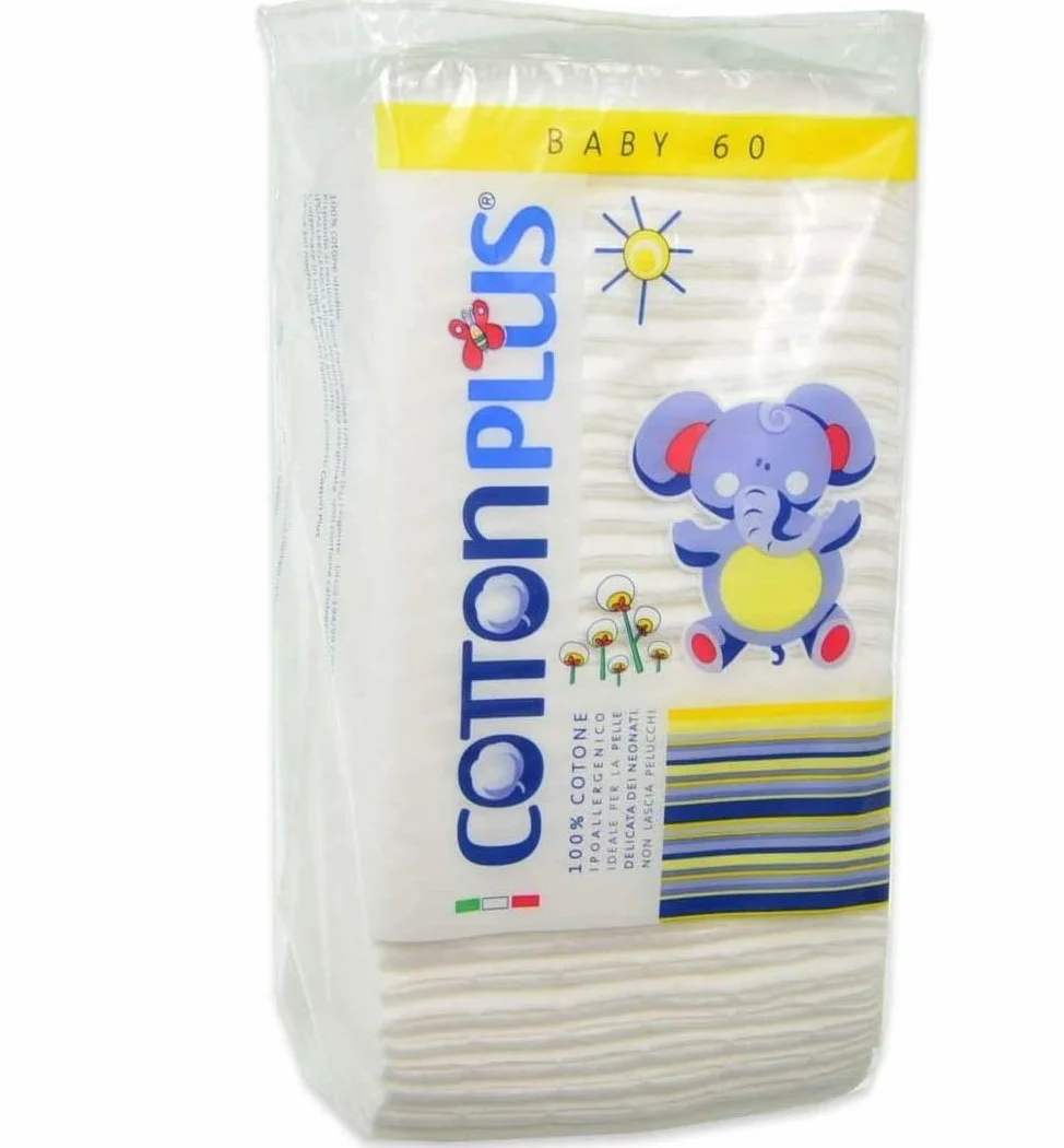 Cotton Plus Quadrotti Baby 100% Cotone 60 pezzi - 16 confezioni