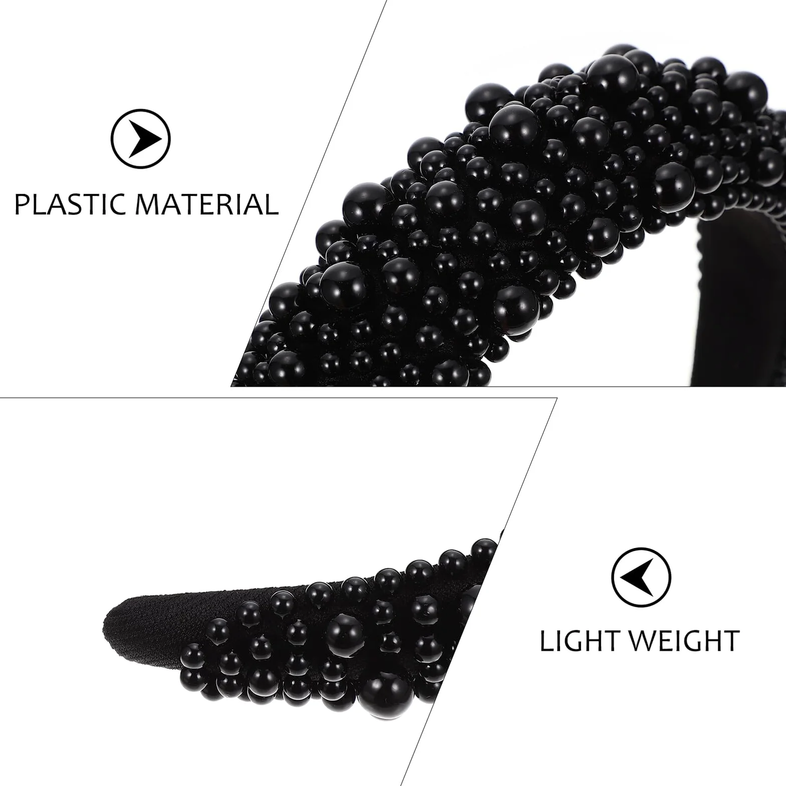 Cerchietto per Chioma con Decorazioni a Sfera 2 Pezzi in Spugna e Plastico | Leggero e Confortevole, Uso per Party e Makeup, Stile Delicato Elegante Chic