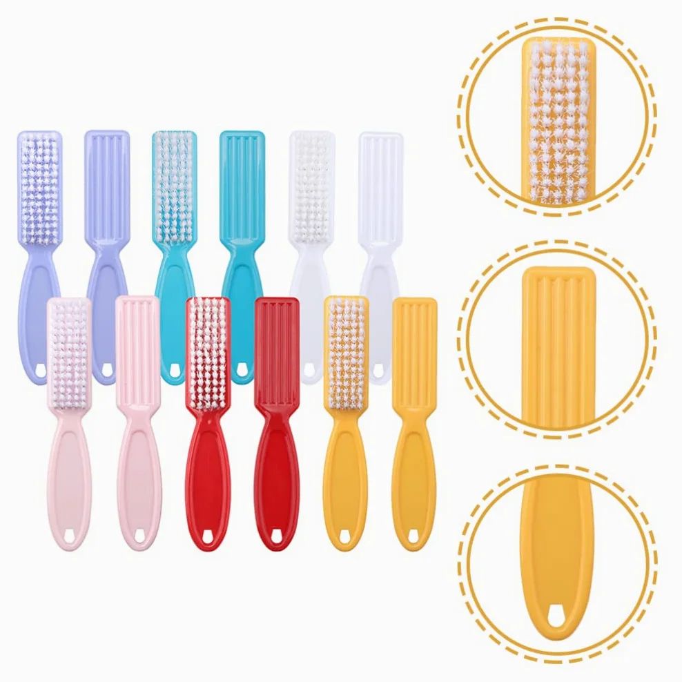 FRCOLOR Spazzole per Unghie 24 Pezzi in Plastica Filo Pp, Facili da Tenere e Conservare, la Pulizia delle Unghie in Bagno o Lavandino Colore Casuale