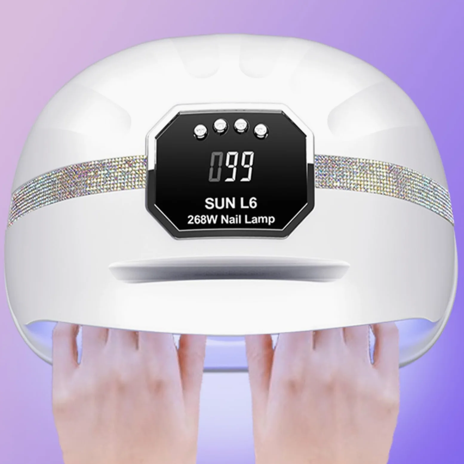 Lampada UV LED Unghie,268W Lampada per Unghie Con 4 Timer e Sensore Automatico,Professionale Fornetto Unghie con 45 LED,Lampada Asciuga Smalto Semipermanente Per Manicure/Pedicure