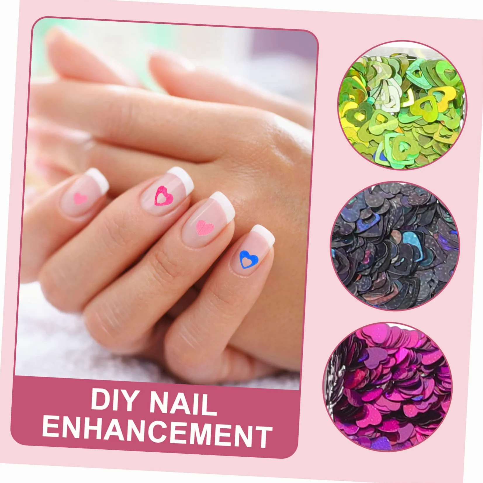 FOMIYES 4 Set Di Paillettes Per Unghie A Forma Di Cuore Glitter Per Unghie Forniture Per Nail Art Per Donne 2 Scatole*4