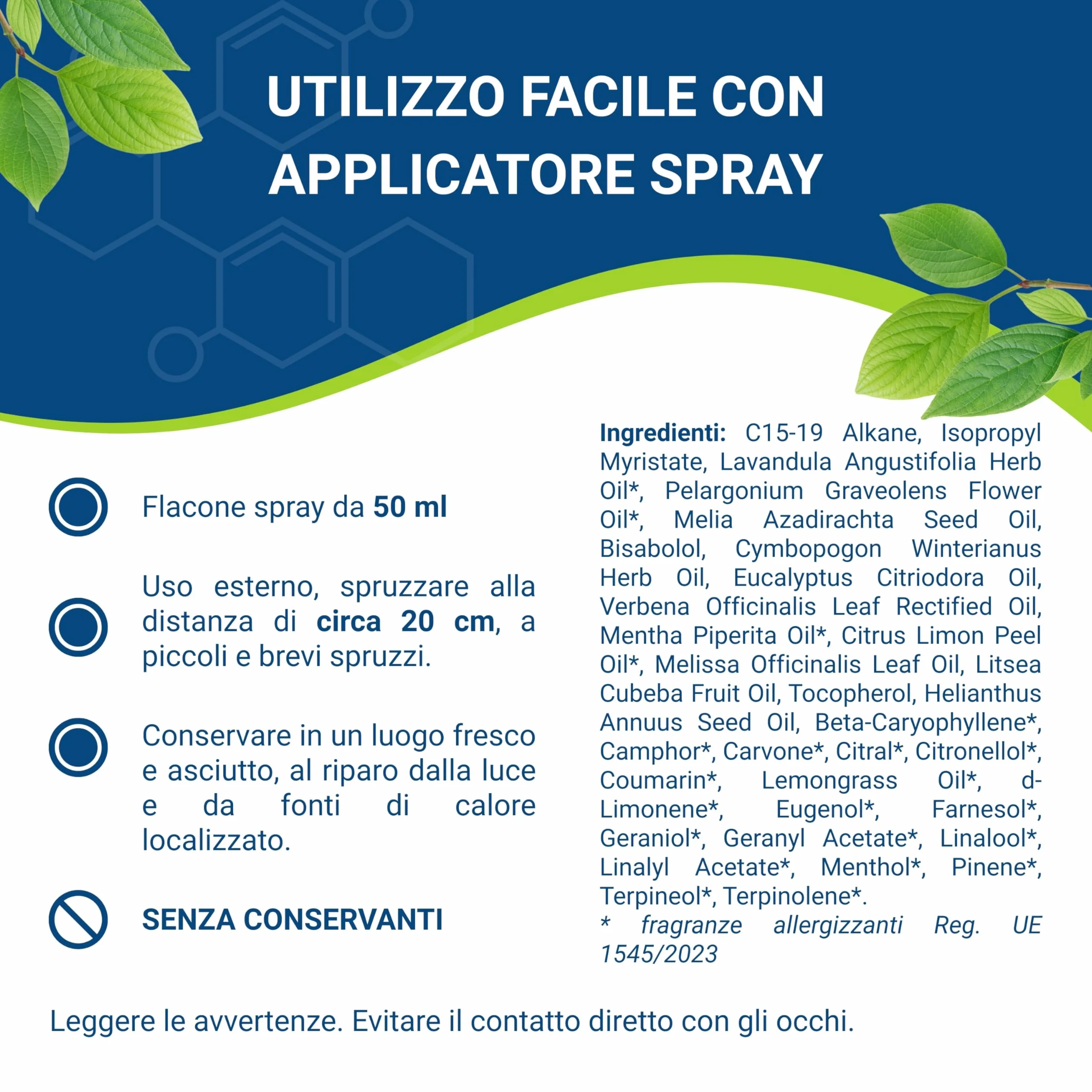 GUNA Aroma di Guna 50 ml Spray Repellente Insetti Oli Essenziali Lenitivi
