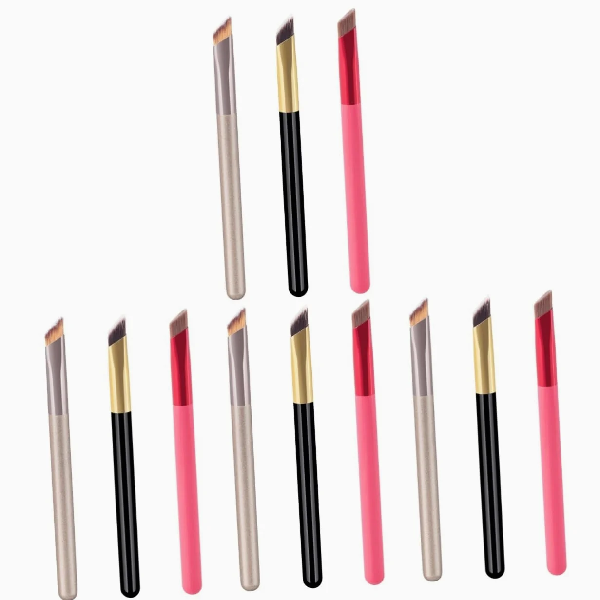 MAGICLULU 4 Set Di Pennelli Per Il Trucco 5 Pezzi Pennello Per Fard Pennello Per Ombretto Pennello Per Sopracciglia Pennello Per Eyeliner Angolato Pennello Per Sfumare 3 Pezzi*4