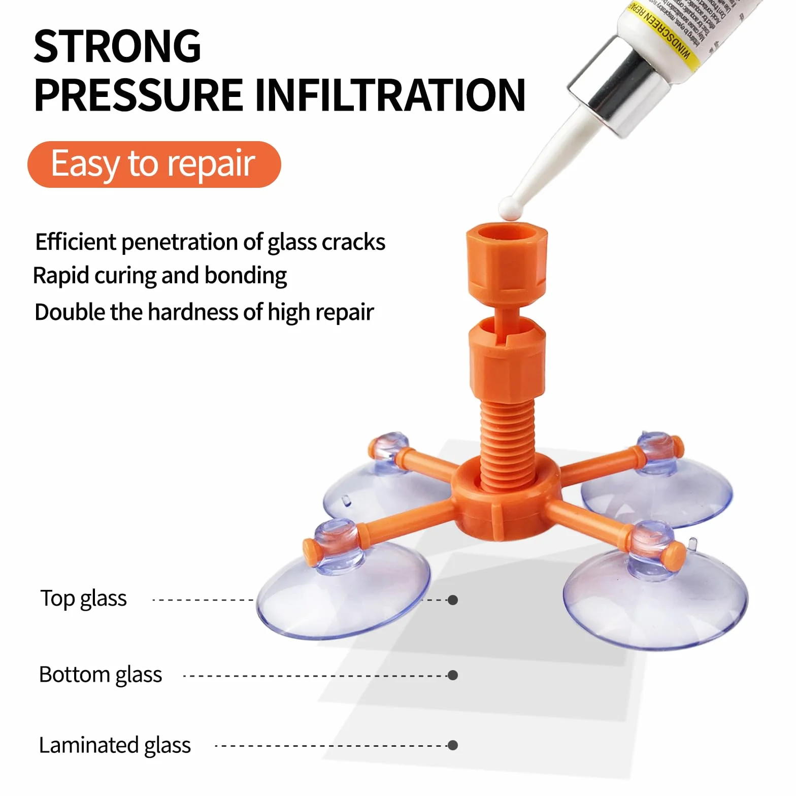 Kit Riparazione Crepe Vetro Auto Parabrezza con Resina per Chip e Cracks