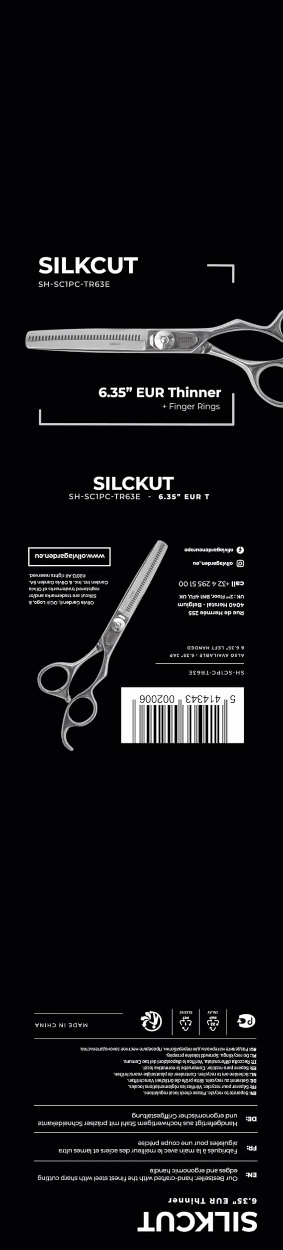 Olivia Garden Silkcut 6.0" 35 denti Forbici Europee per Sfoltimento - Forbici per Destri