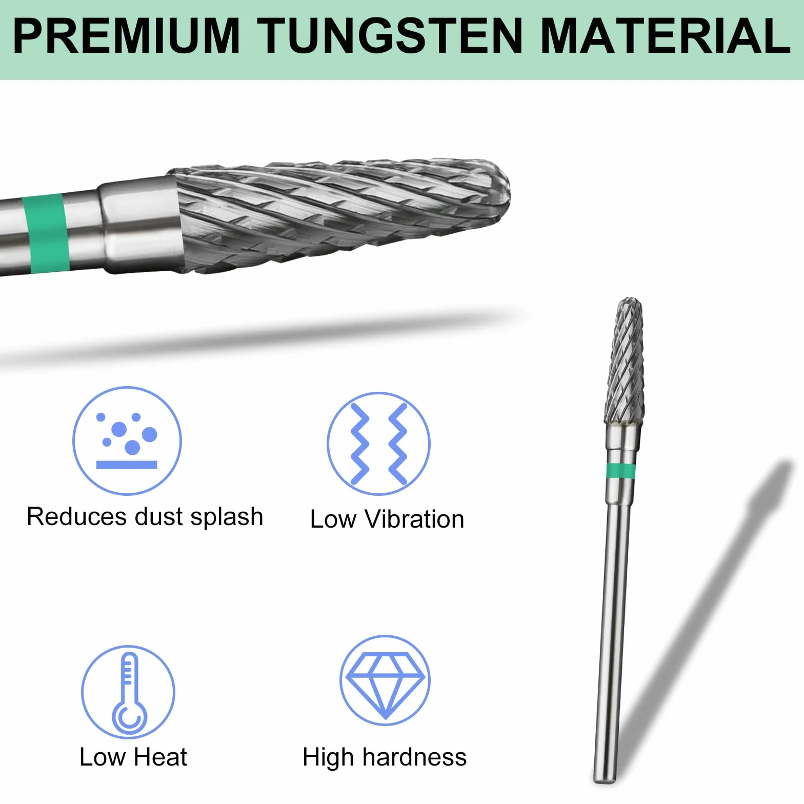 Punte fresa unghie coniche in carburo di tungsteno 3/32 pollici Grossolano per trapano elettronico