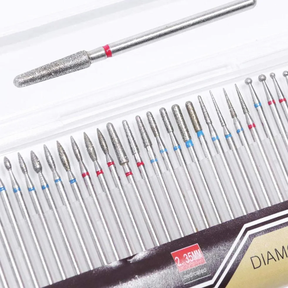 Set 30 Pezzi Punta da Trapano per Unghie, Lime per Manicure, Smerigliare, Lucidare
