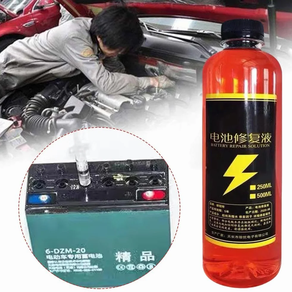 Soluzione Ripristino Batterie 500ML - Acido per Batterie, Liquido Terminali Piombo