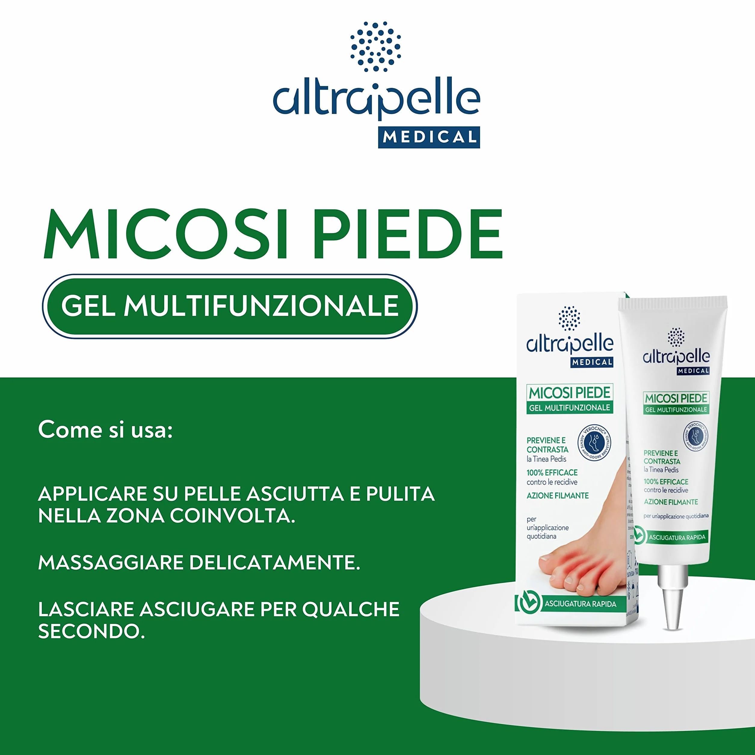 Altrapelle Gel Multifunzionale Micosi Piede Antifungino Lenitivo 30ml