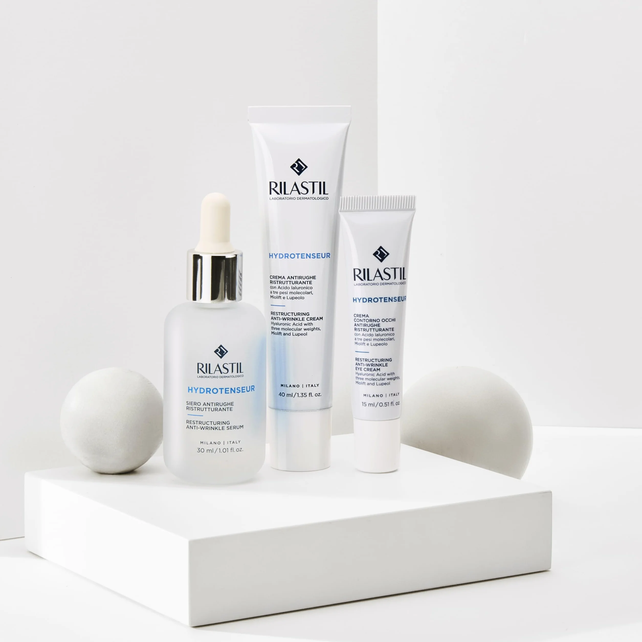 Rilastil Hydrotenseur Crema Contorno Occhi Antirughe Idratante e Nutriente, Tripla Azione Anti Age, Anti Borse, Anti Occhiaie, Ristrutturante 15 ml