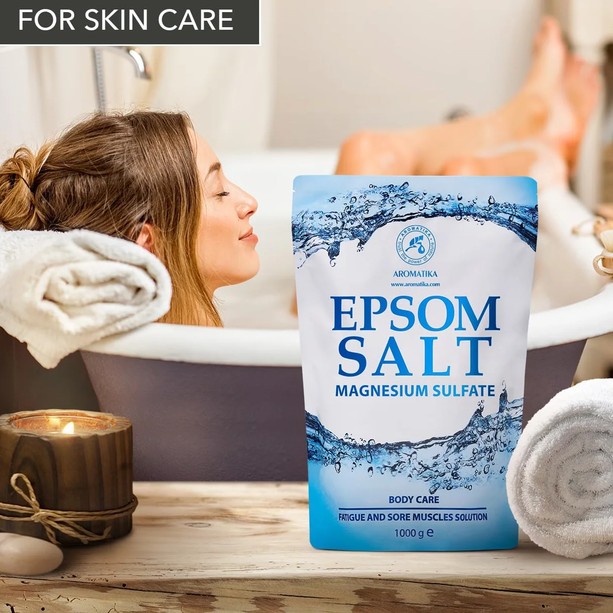 Sali da Bagno 3kg - Sali di Epsom 3000g - 100% Magnesio Naturale - Lenitivo e Allevia i Muscoli - Rilassamento e disintossicante - Cura del corpo - Miglior sonno - Pediluvio Massaggio