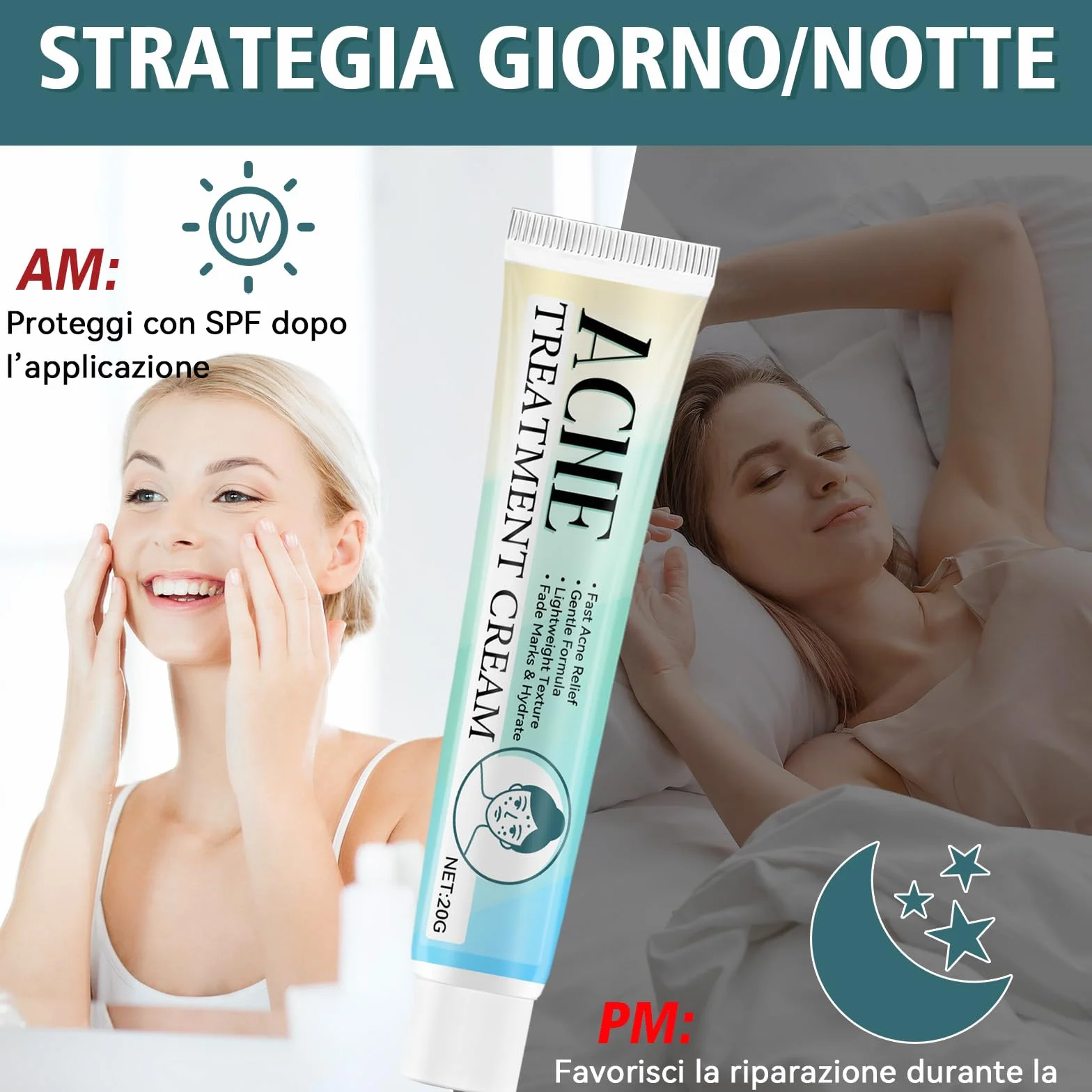 Crema Brufoli Viso, Crema Acne Potentissima, Cura per Brufoli e Imperfezioni, Riduce Subito Acne e Brufoli, Punti Neri e Rossori, Adatta a Tutti i Tipi di Pelle e Età,per la Pelle di Viso e Corpo